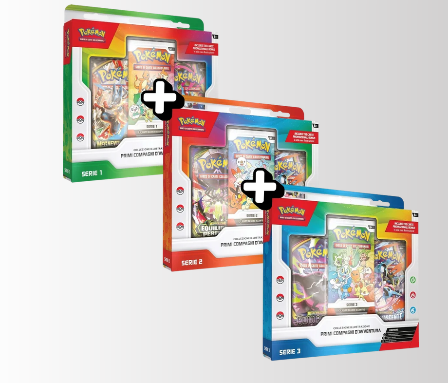 Bundle Pokémon Collezioni Illustrazione Primi Compagni d’Avventura Serie 1 + Serie 2 + Serie 3 (IT)